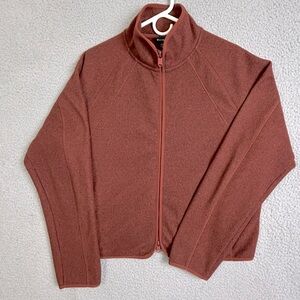 Athleta women’s rust colored Fleece Zip-Up size L